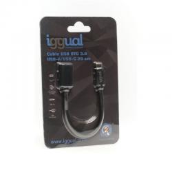 iggual Cable USB OTG 3.0 USB-A/USB-C 20 cm negro - Imagen 1