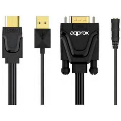 approx APPC22 Adaptador HDMI A VGA + Sonido+ Video - Imagen 1