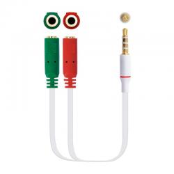 Nanocable cable ad audiojack 3.5 4pin-2x 3pin 20cm - Imagen 2