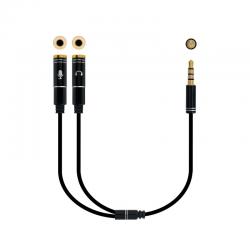 Nanocable cable ad audiojack 3.5 4pin-2x 3pin 30cm - Imagen 2