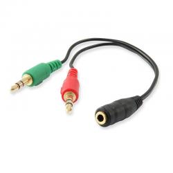 Ewent cable audio jack 3,5/h-2 jack 3,5/m - 0,15mt - Imagen 2