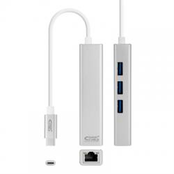 Conversor USB-C Ethernet +3xUSB 3.0 - Imagen 1