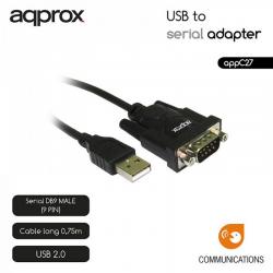 Approx appc27 adaptador usb a serie db9m  0,75 m. - Imagen 4