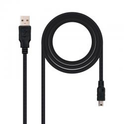 Nanocable Cable USB 2.0, A/M-Mini B/M, negro, 0.5m - Imagen 1