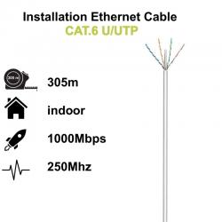 Ewent Bobina cable red Cat. 6 U/UTP, LSZH, 305mt - Imagen 1