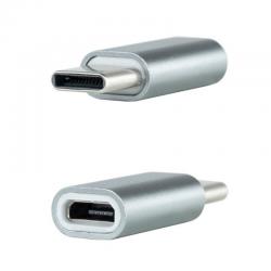 Nanocable Adaptador USB-C/M-MicroB/H, Aluminio - Imagen 1