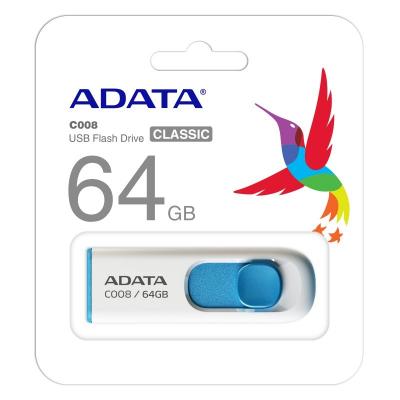 ADATA Lapiz Usb AC008 64GB USB 2.0 Blanco/Azul - Imagen 1