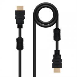 Nanocable Cable HDMI con ferrita, M-M, negro, 10m - Imagen 1