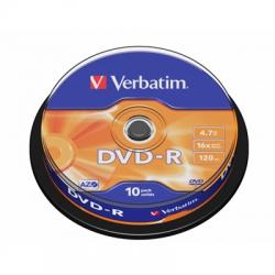 Verbatim DVD-R 4.7GB 16x Tarrina 10Uds - Imagen 1