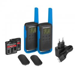 Motorola t62 walkie talkie 8km 16ch azul duo - Imagen 2