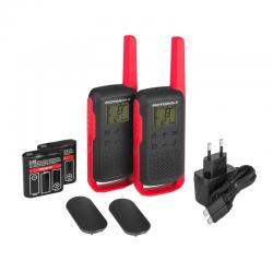 Motorola t62 walkie talkie 8km 16ch rojo duo - Imagen 2