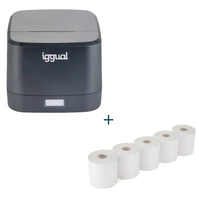 Iggual kit impresora térmica tp easy 58 + 5 rollos