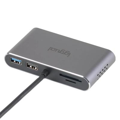 Iggual hub c 8 en 1 2xhdmi 2xusb 2xsd rj45 pd100w