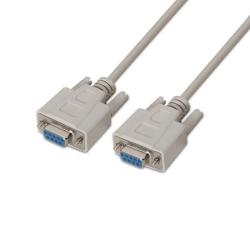 Aisens cable serie null modem db9/h-db9/h beige 1m