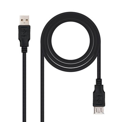 Cable USB 2.0 Tipo-A M/H P Negro 1m - Imagen 1
