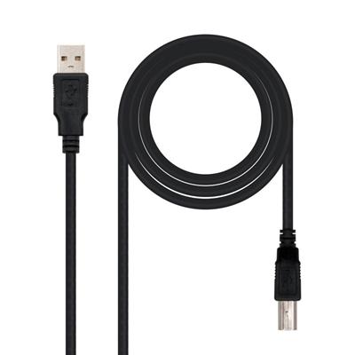 Cable USB 2.0 Impresora Tipo A/M-B/M Negro 1.0 m - Imagen 1