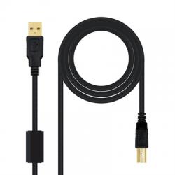 Cable USB 2.0 Impresora con Ferrita Negro 5.0 m - Imagen 1