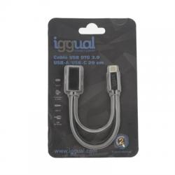 iggual Cable USB OTG 3.0 USB-A/USB-C 20 cm negro - Imagen 1