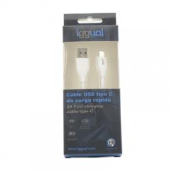 iggual Cable USB-A/USB-C 100 cm blanco Q3.0 3A - Imagen 1