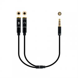 Cable Adapt Audio Jack 3.5 4Pin-2x 3pin 30cm - Imagen 1